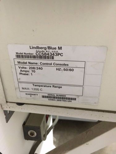 Lindberg Blue M CC584343PC 1200C Control Console for Furnace