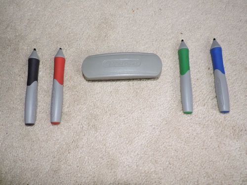 Smart Board Pens Includes: Red, Blue, Green, Black Pens &amp; Eraser! NEAR MINT!