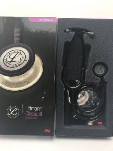3M Littmann Classic III Stethoscope, Black Edition Chestpiece, Black Tube,