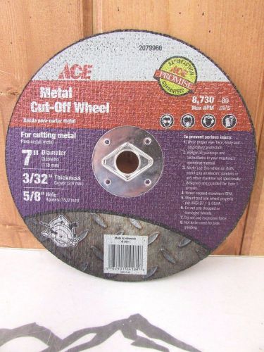 Metal cut-off wheel ~ 7&#034; x 3/32&#034; x 5/8&#034; arbor ~ ace 2079960 ~ free ship for sale