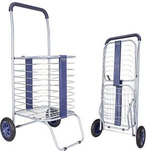 Cruiser Cart Shopping Cart Grocery Rolling Folding Laundry Basket On Wheels Fold