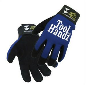 Black Stallion ToolHandz 99-BLUE Premium Grain Pigskin Mechanic&#039;s Gloves Medium