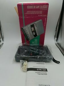 Optimus VOX Voice Activated Portable Cassette Tape Recorder CTR-107 Excellent