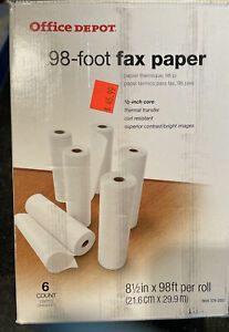 Office Depot Brand 98 ft High Sensitivity Thermal Fax Paper Rolls 6 Rolls 374280