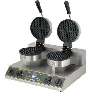 Carnival King WSM22 Non-Stick Double Waffle Maker with Timers - 120V