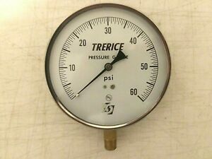 Trerice Pressure Gauge-New-60 PSI-Stem Mount-New-4.5&#034;