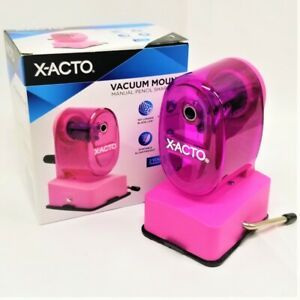 NEW  X-Acto Bulldog Vacuum Mount Manual Pencil Sharpener,  PINK
