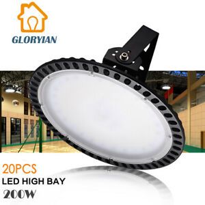 20X 200W Ultra-Thin LED High Bay Light Warehouse Industrial Factory GYM Light US
