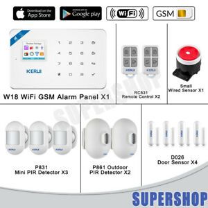Mini Sensor Detector Alarm System Kit W18 WiFi GSM Home Security Burglar Alarm