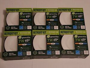 Retrofit Kit 4&#034; Recessed Can Baffle Trim Indoor Outdoor By Greenlite Set of 6