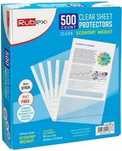 Sheet Protectors, Holds 8.5 x 11 inch Sheets, 9.25 x 11.25 inch Top Loading