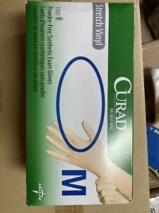CURAD stretch Vinyl Exam Gloves  Powder-Free 1boxes:150gloves