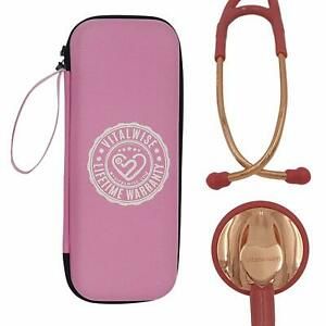 VITALWISE Heart Shaped Rose Gold and Soothing Pink 28&#034; Cardiology Stethoscope
