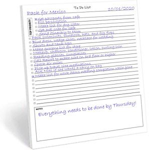 TO DO List Notepad, 50 Pages Task Pad with Checklist, Priority  Notes Sections