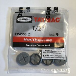 Hubbell-Bell CP450S Metallic Closure Plugs Weatherproof 1/2&#034; (4-Pack)