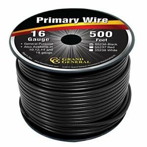Grand General 55236 Primary Wire 500ft Roll with Spool for trucks automobile ...
