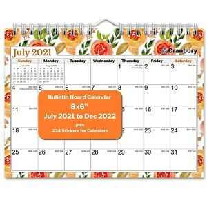 CRANBURY Small Wall Calendar 2021-2022 - (Floral), Gorgeous 8x6&#034; 2022 Mini Wa...