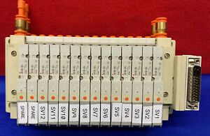 SMC SS5V1-1010983-03-2 14 Station Valve Manifold Block Assembly (14 Qty SV1100-5
