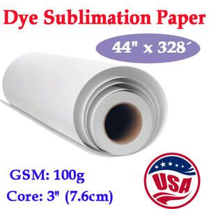 US- 100gsm 44&#034; x 328Dye Sublimation Paper Heat Transfer Paper for Mugs Plates