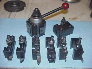 Atlas Craftsman 10/12 Lathe Phase 2 II Quick Change Tool Post Set With 7 Holders
