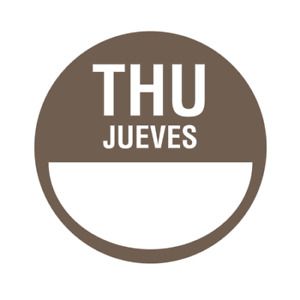 NEV&#039;S DDOT-THS3W Dissolvable DaySpots - Thursday/Jueves 3&#034; circle White w/Brown