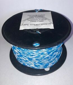 General Cable Telecom Cross-Connect Wire 1000 Feet Blue/White Single-Pair NEW