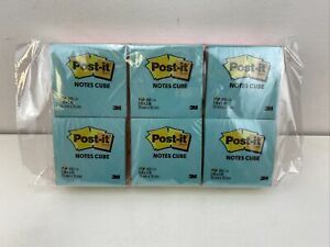 Lot Of 6 Post-it® 3&#034; x 3&#034; Sticky Square Notes 400-Sheet Each Cube Bright Color