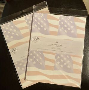 2- American Flag Letterhead Paper-Gartner 200 CT. New  -Acid Free Post Cards
