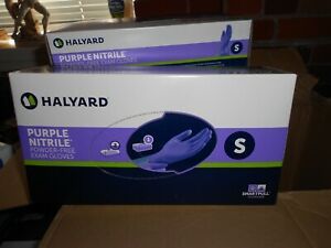 Halyard 55081 Purple Powder Free Exam Gloves Case of 100=10 Boxes Size Small