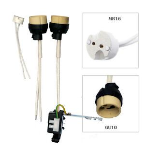 GU10/MR16 Lamp Holder Mains Base Connector Downlighter Fitting UK supplier bulb