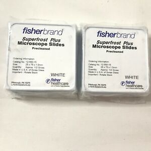 2 Pack Fisherbrand Superfrost Plus Microscope Slides # 12-550-15