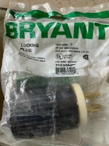 (Twist) Locking Plug, Bryant #71520NP, 20A 250V 3PH NEMA L15-20, New in Bag
