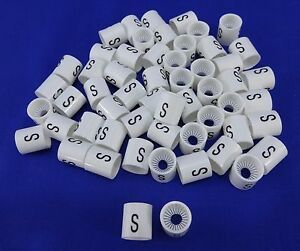 S Hanger Garment Size Marker Tag Small Sizer 50 Pieces Retail Store