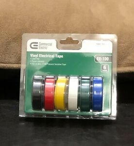 6 Roll 1/2 in. x 20 ft. Electrical Tape, Black UL510, ( 6 Pieces) NEW SEALED