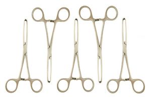 Pilling Weck 500311 ALLIS Tissue Forceps, 4x5 Teeth, 6-1/8&#034; (Lot of 5)