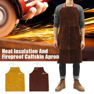 Workwear Welding Aprons Cowhide Leather Heat Insulation Welder Protective Apron