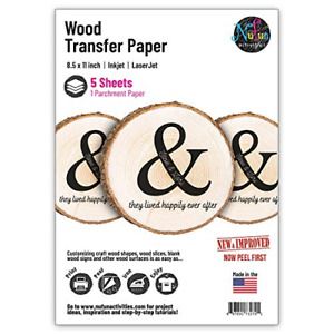 NuFun Activities Inkjet Printable Iron-On Heat Transfer Paper For Wood 8.5 X 11