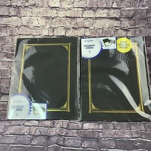 Geographics Paper Document Cover 12 1/2 x 9 3/4 Black 6 covers a pk Lot of 2 pks