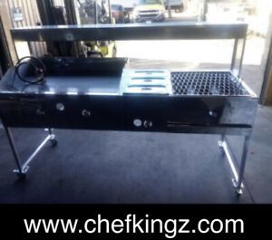Taco Cart 36x20, 3 Trays, 24in Bbq Grill