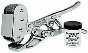 Cattle Livestock Cow PRO Rotary Tattoo Outfit 4 Chain #3700 Double Action Handle