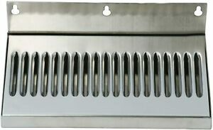 10&#034; Stainless Steel Hanging Drip Tray w/ Removable Grate For Kegerator or Keezer