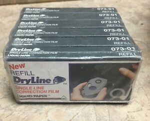 6 DRYLINE DRY LINE SINGLE LINE CORRECTION FILM LIQUID PAPER 073-01 NEW NOS