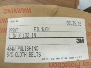 3” x 132” 3M Filmlok Cloth Polishing Belts 220YF Grit ( 10 Pcs. )