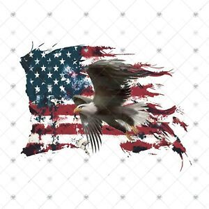 Patriotic Eagle Flag Sublimation Transfer, American Flag Transfer, Ready to Use