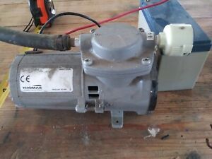 THOMAS 107CDC20 12V Diaphragm Compressor/Vacuum Pump,1/10 HP, w/ Filter!