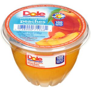 DOLE 71966 Dole Peaches Sliced In Juice 7 oz. Container, PK12