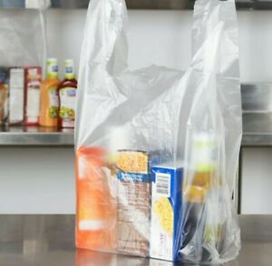200 - T-Shirt Bags 11.5&#034; x 6&#034; x 21&#034; White  Plastic  Shopping bags