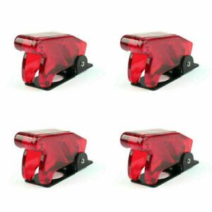 4PCS Toggle Switch Boot Plastic Safety Flip Cover Cap 12mm Clear Red B3