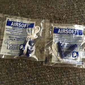10 PAIRSBLUE HOWARD LEIGHT NRR 27 AIRSOFT REUSABLE CORDED EARPLUGS DPAS-30W