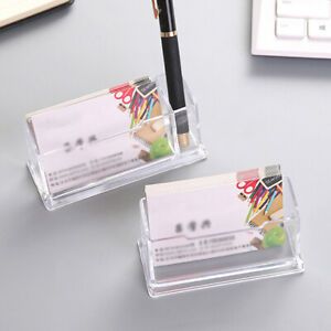 2 cells Acrylic Desktop Business Card Holder Pen holder DisplayYJF